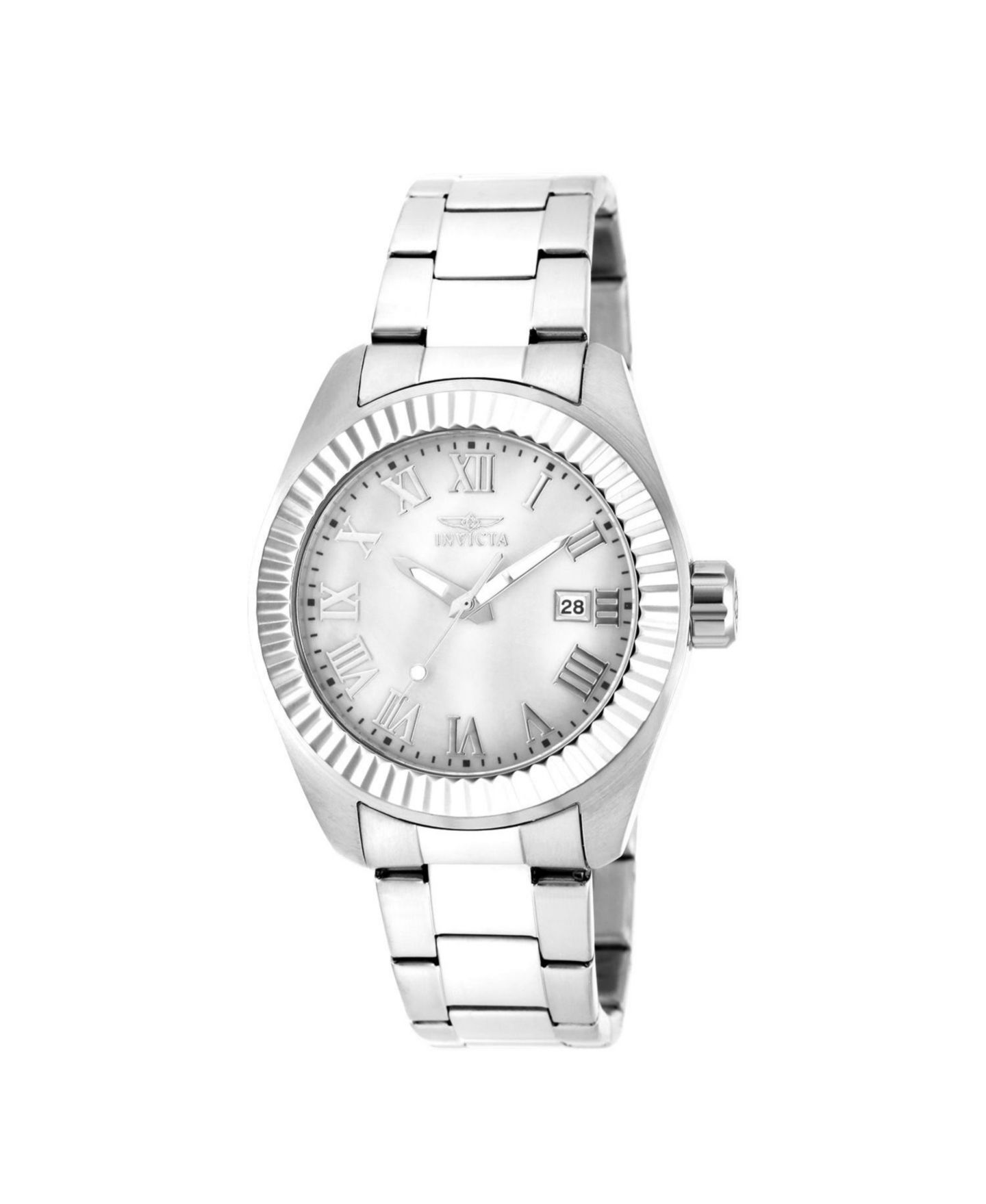Женские часы Invicta Angel Quartz 3 Hand White Dial Stainless Steel Bracelet Watch — фото 2