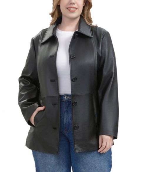 Женские куртки BGSD Plus Size Dana Leather Car Coat