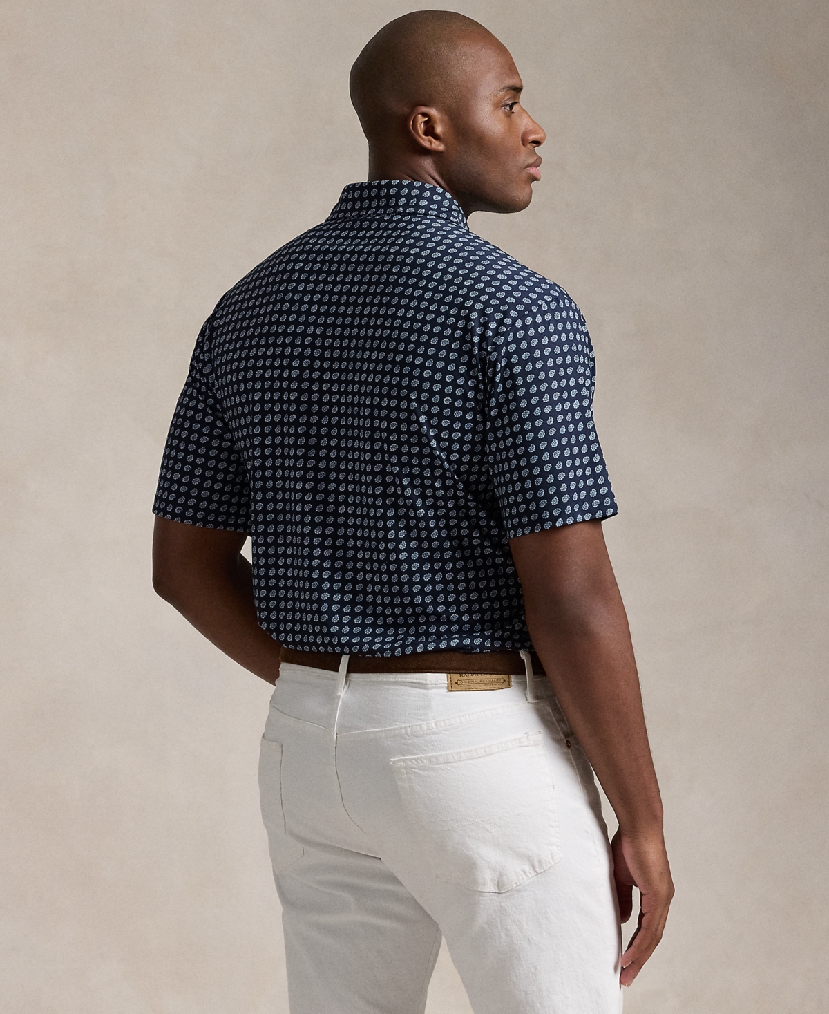 Polo Ralph Lauren Men's Big & Tall Foulard-Print Performance Polo Shirt