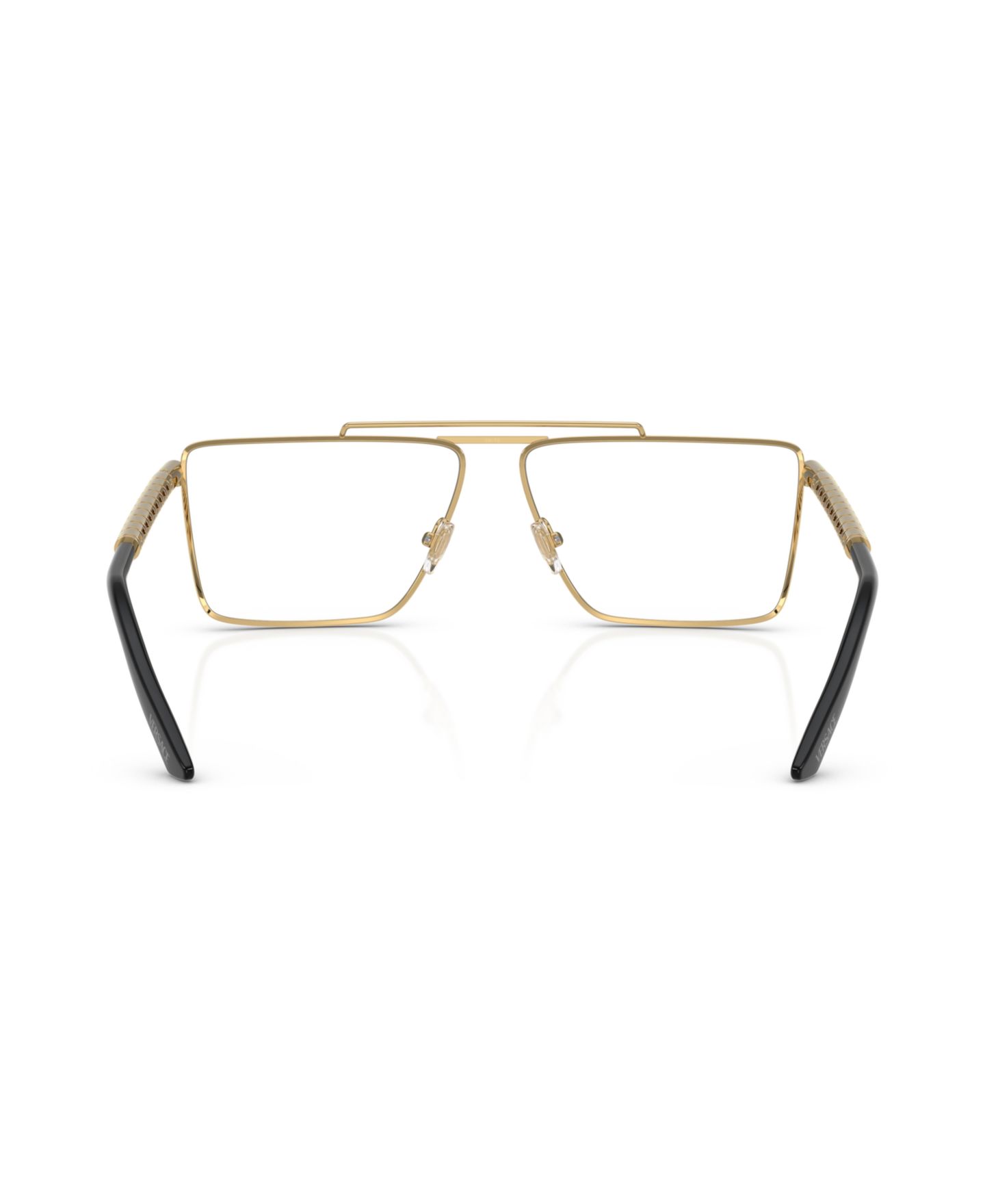 Мужские очки Versace Man Rectangle Metal VE1295 Eyeglasses, цвет: Золотой — фото 3