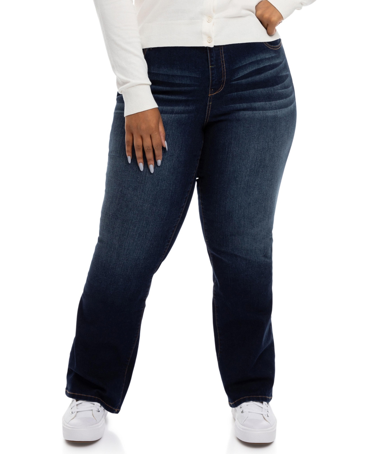 1822 DENIM PLUS SIZE HIGH RISE SLIM BOOT JEAN 