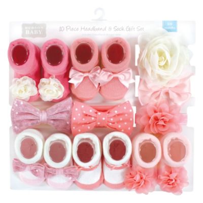 Baby Girls 10Pc Headband and Socks Set