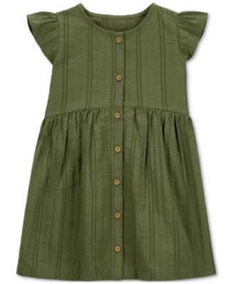 Carter's - Toddler Girls Cotton Button-Front Flutter Dress