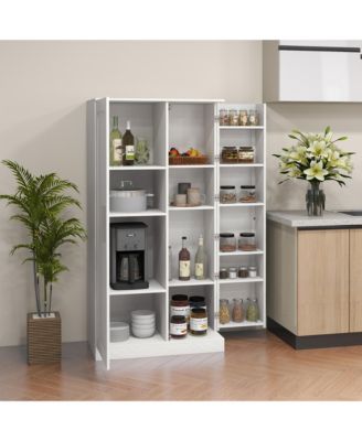 Kitchen Pantry Storage Cabinet, 14-Tier Kitchen Cupboard White
