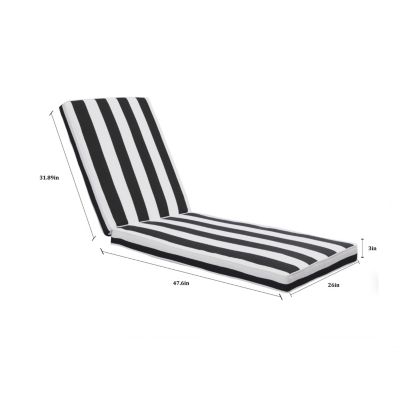 Streamdale Premium Outdoor Chaise Cushion with Removable Cover