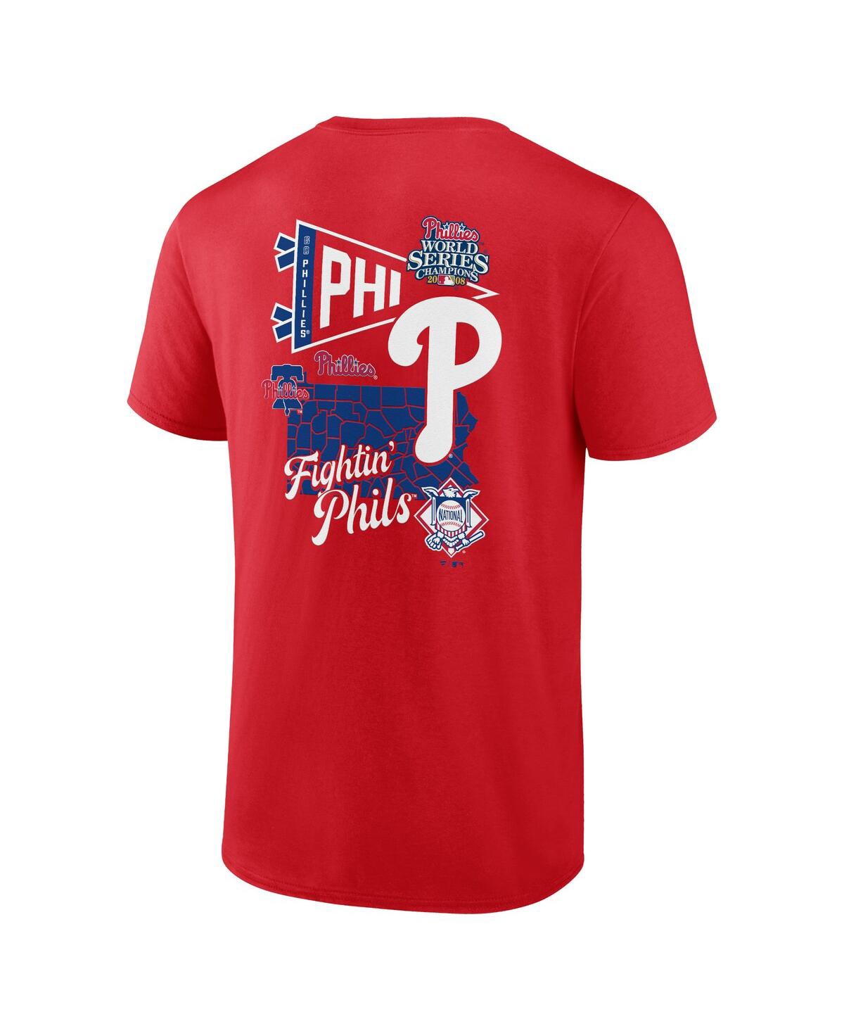 Fanatics Men'sPhiladelphia Phillies Split Zone T-Shirt - Red