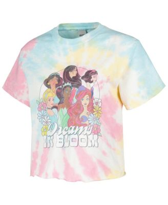 Men's and Women's Blue Disney Princess Dreams in Bloom Tie-Dye T-Shirt