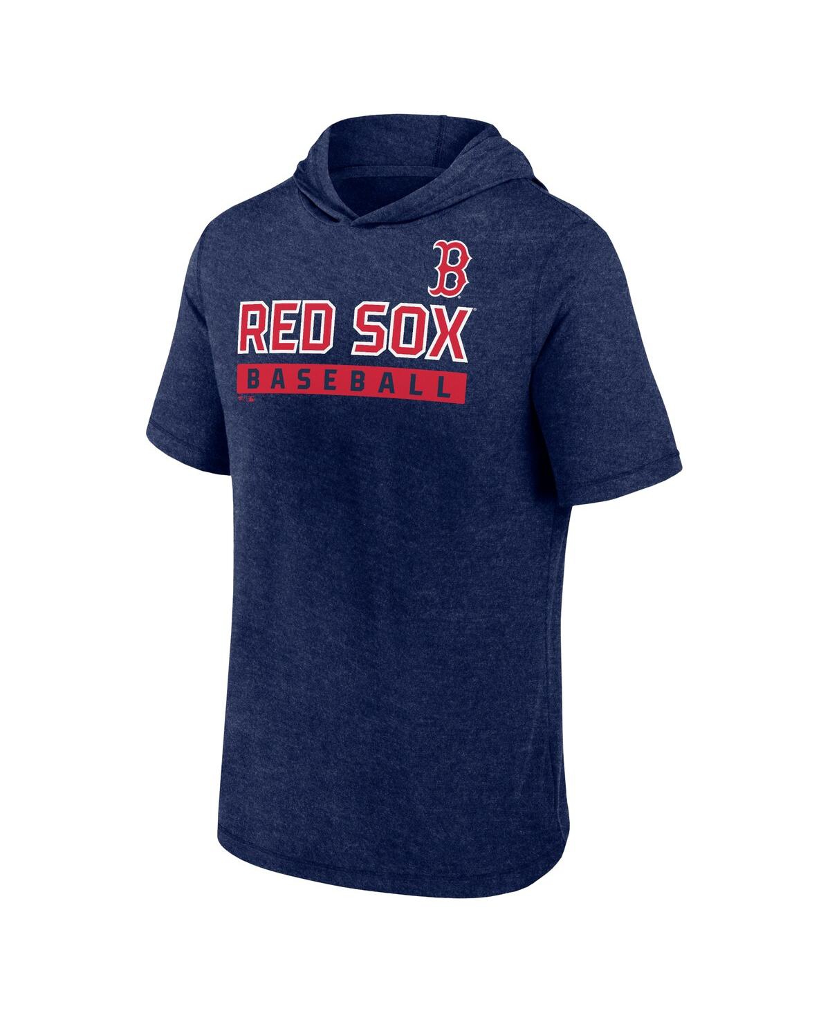Fanatics Men'sBoston Red Sox Push Short Sleeve Pullover Hoodie - Heather Navy