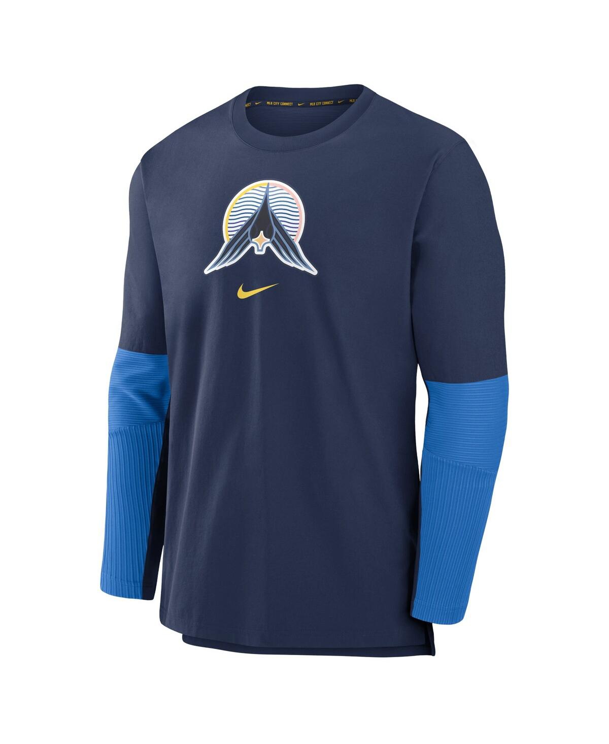 Nike Men'sMinnesota Twins 2024 City Connect Authentic Collection Player Tri-Blend Performance Pullover Top - Navy