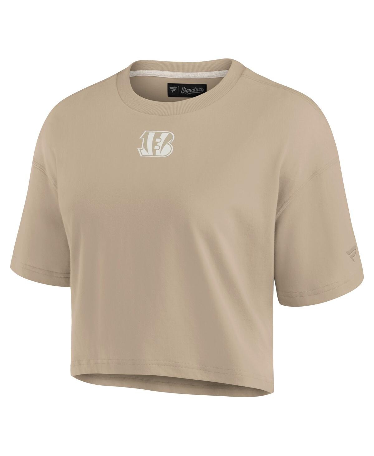 Fanatics Women's Khaki Kansas City Chiefs Elements Super Soft Boxy Cropped T-shirt In Khaki