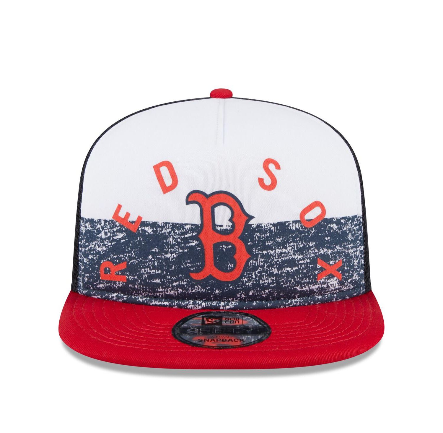 Men's White/Red Boston Red Sox Team Foam Front A-Frame Trucker 9FIFTY Snapback Hat