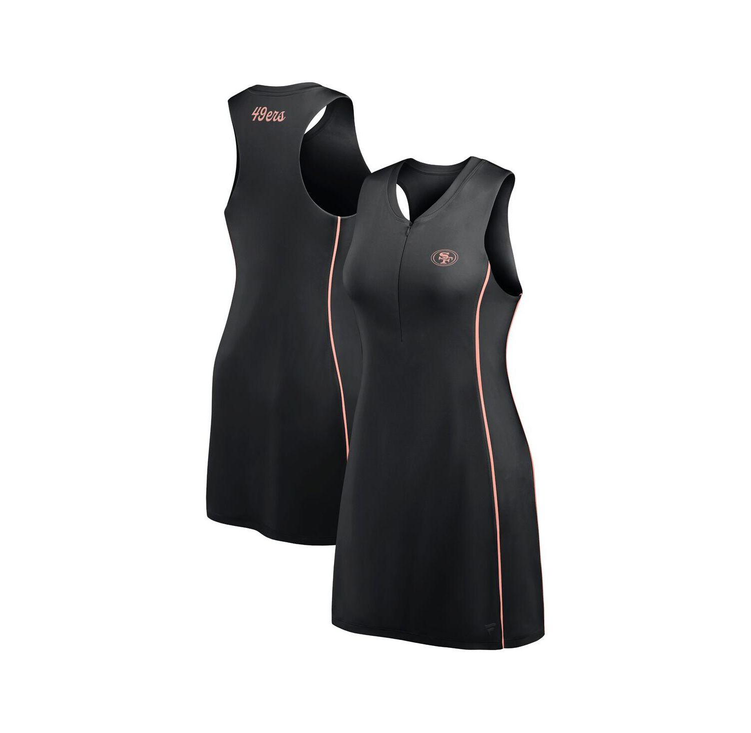 Women's Black San Francisco 49ers Studio Boost Athletic Half-Zip Dress