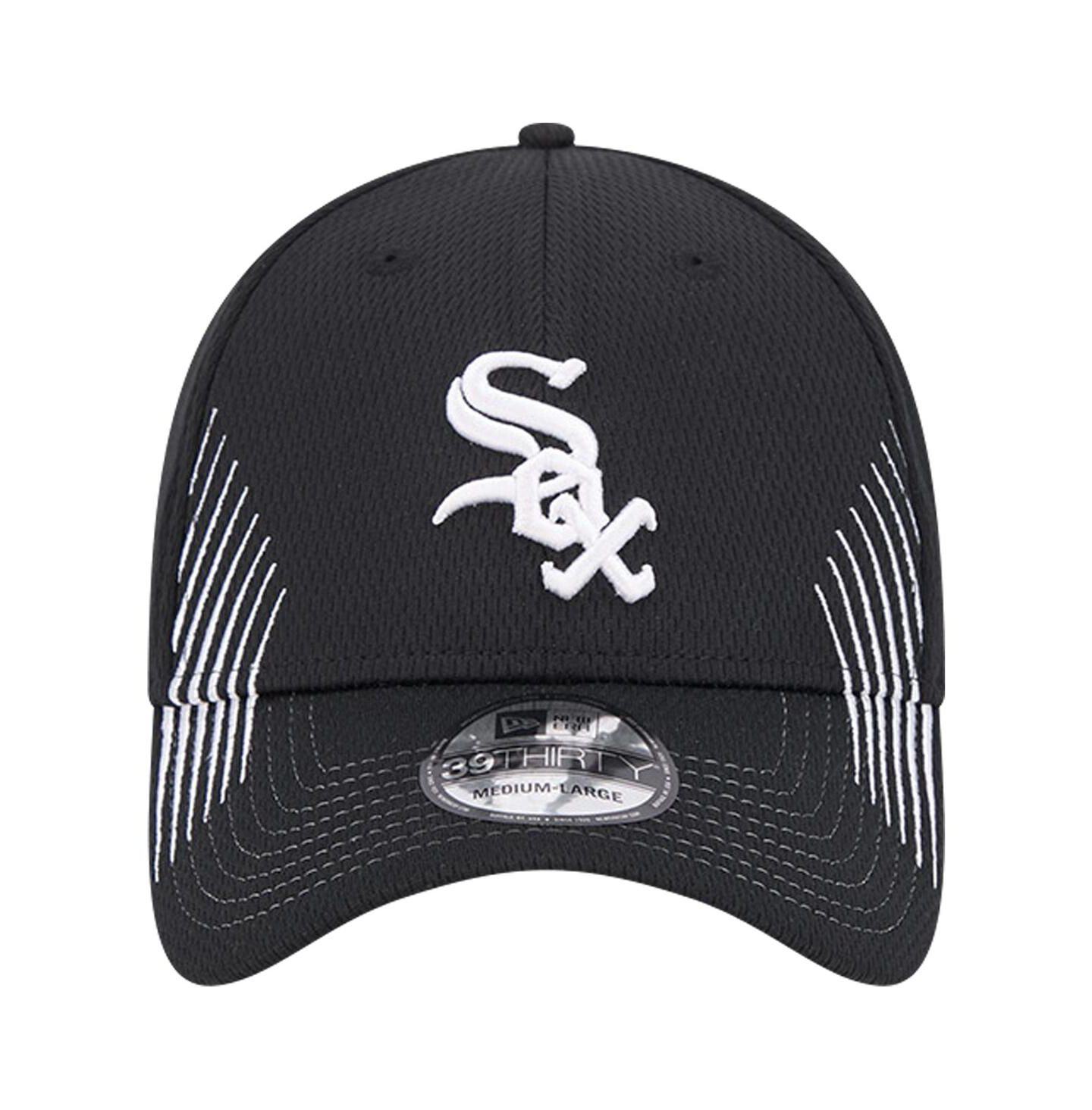 Мужская кепка New Era Black Chicago White Sox Active Dash Mark 39THIRTY Flex Hat — фото 4