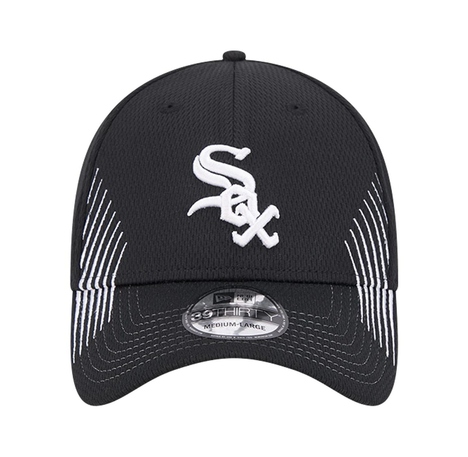 Men's Black Chicago White Sox Active Dash Mark 39THIRTY Flex Hat