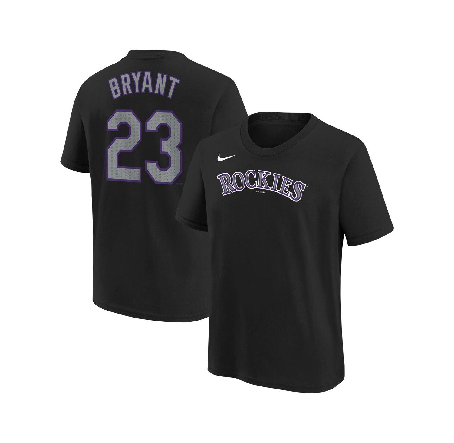 Big Boys and Girls Kris Bryant Black Colorado Rockies Home Player Name & Number T-Shirt