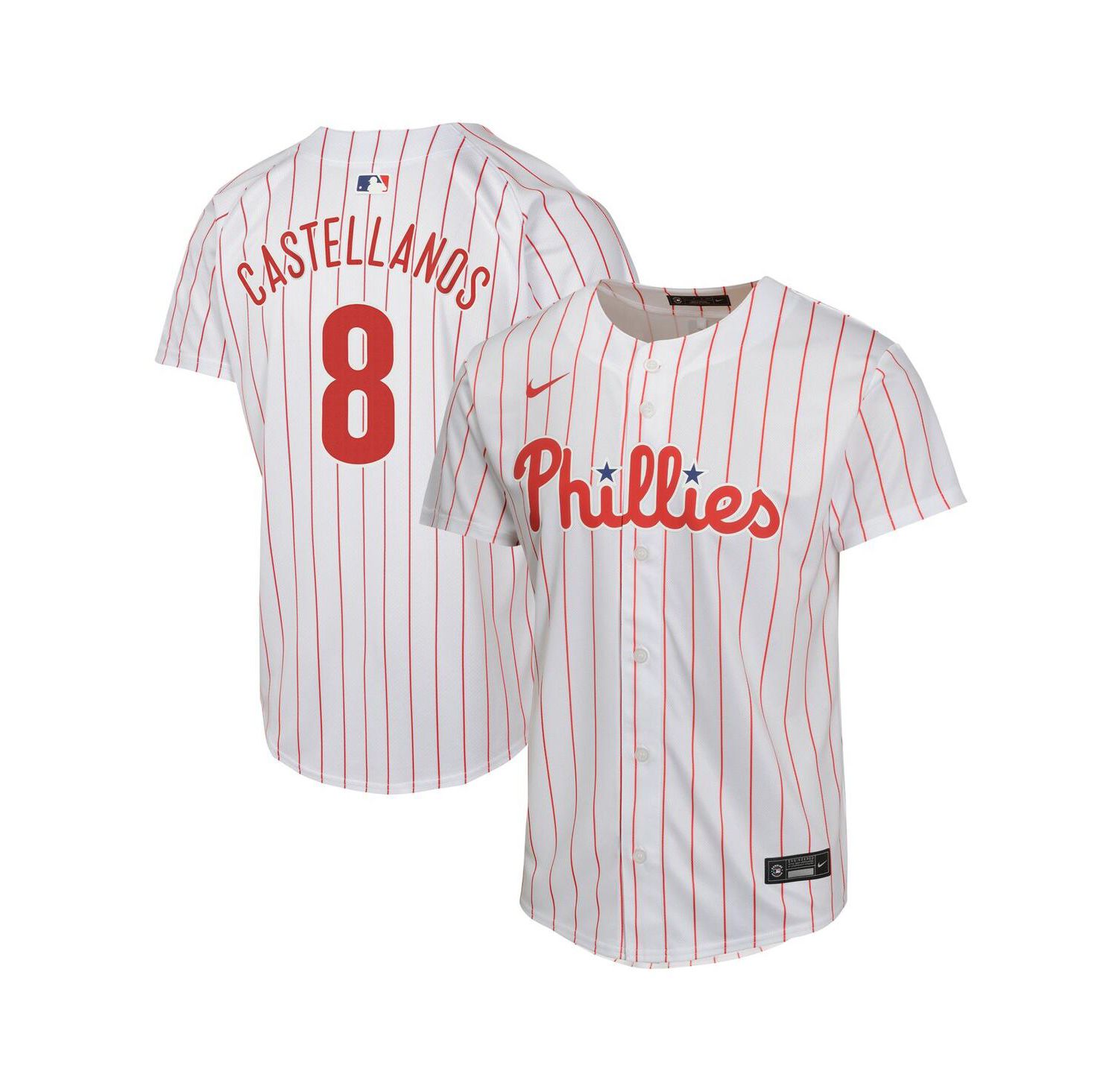 Big Boys and Girls Nick Castellanos White Philadelphia Phillies Home Game Player Jersey