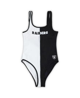 Women's Black/White Las Vegas Raiders Last Stand One-Piece Swimsuit