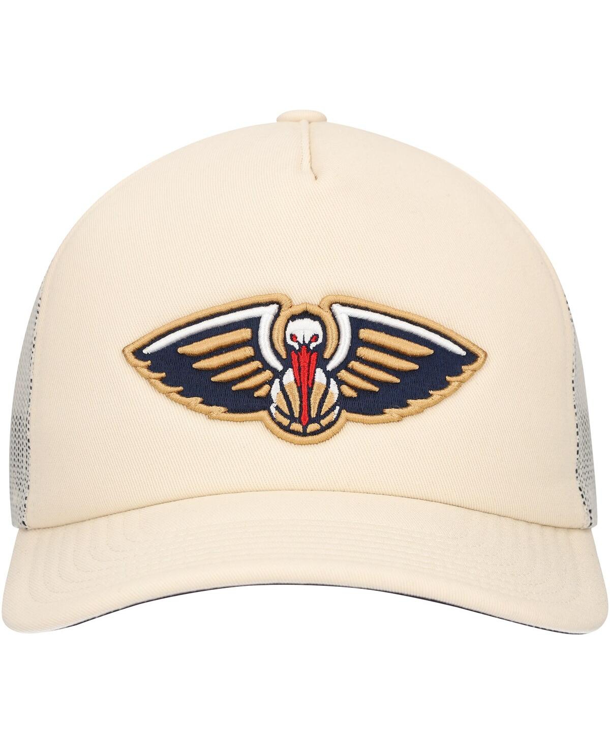 Mitchell & Ness Men's Cream New Orleans Pelicans Trucker Adjustable Hat In Cream