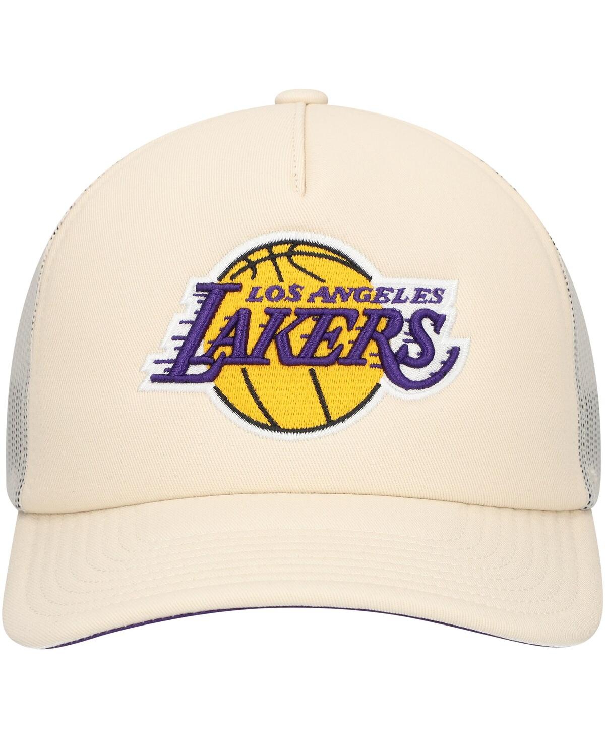 Mitchell & Ness Men's Cream Los Angeles Lakers Trucker Adjustable Hat In Cream
