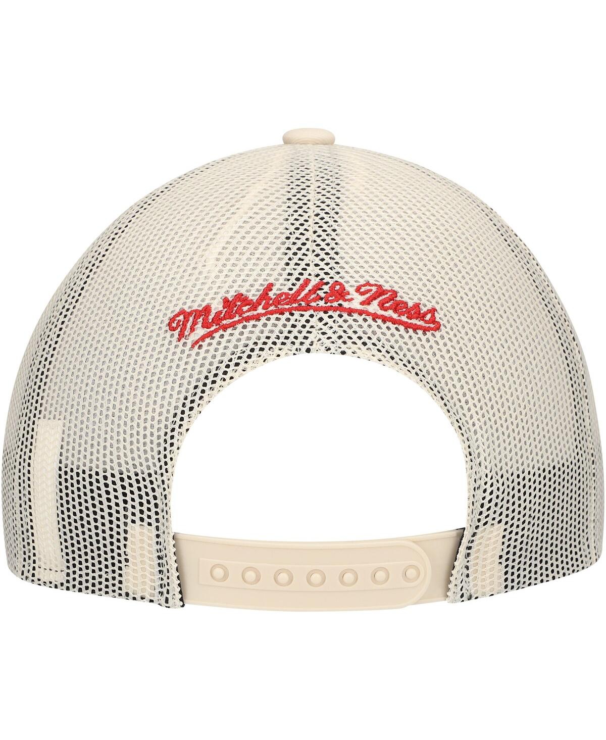 Mitchell & Ness Men's Cream New Jersey Devils Foam Front Trucker Adjustable Hat In Cream