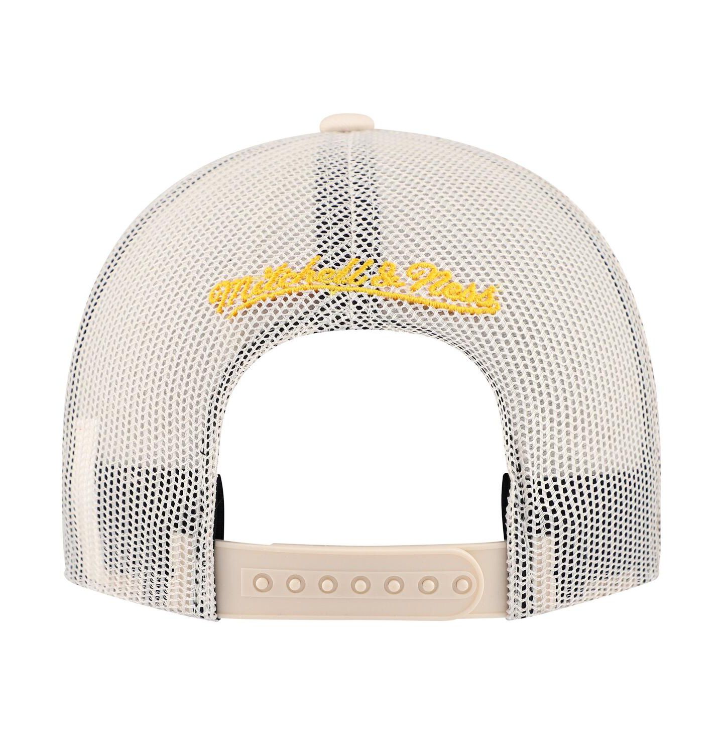 Мужская кепка Mitchell & Ness Cream Pittsburgh Penguins Foam Front Trucker Adjustable Hat — фото 3