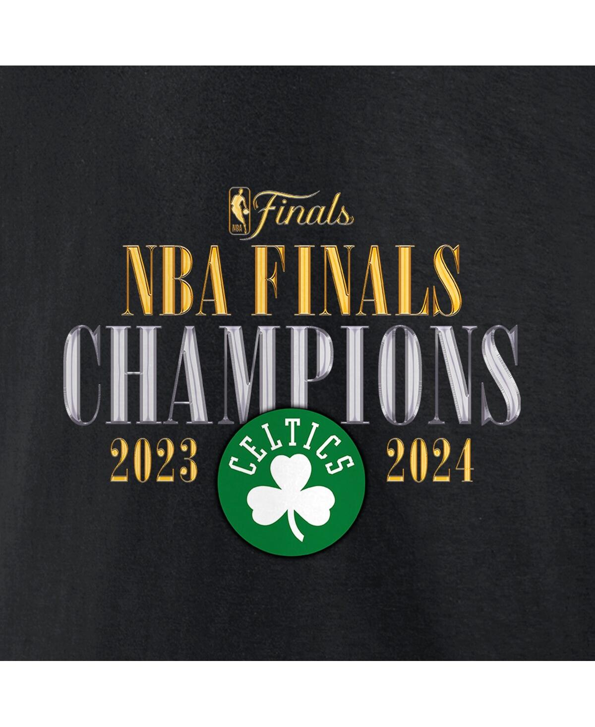 Fanatics Men's Black Boston Celtics 2024 Nba Finals Champions Big Tall Fade Away Jumper Roster Signature T-sh In Black