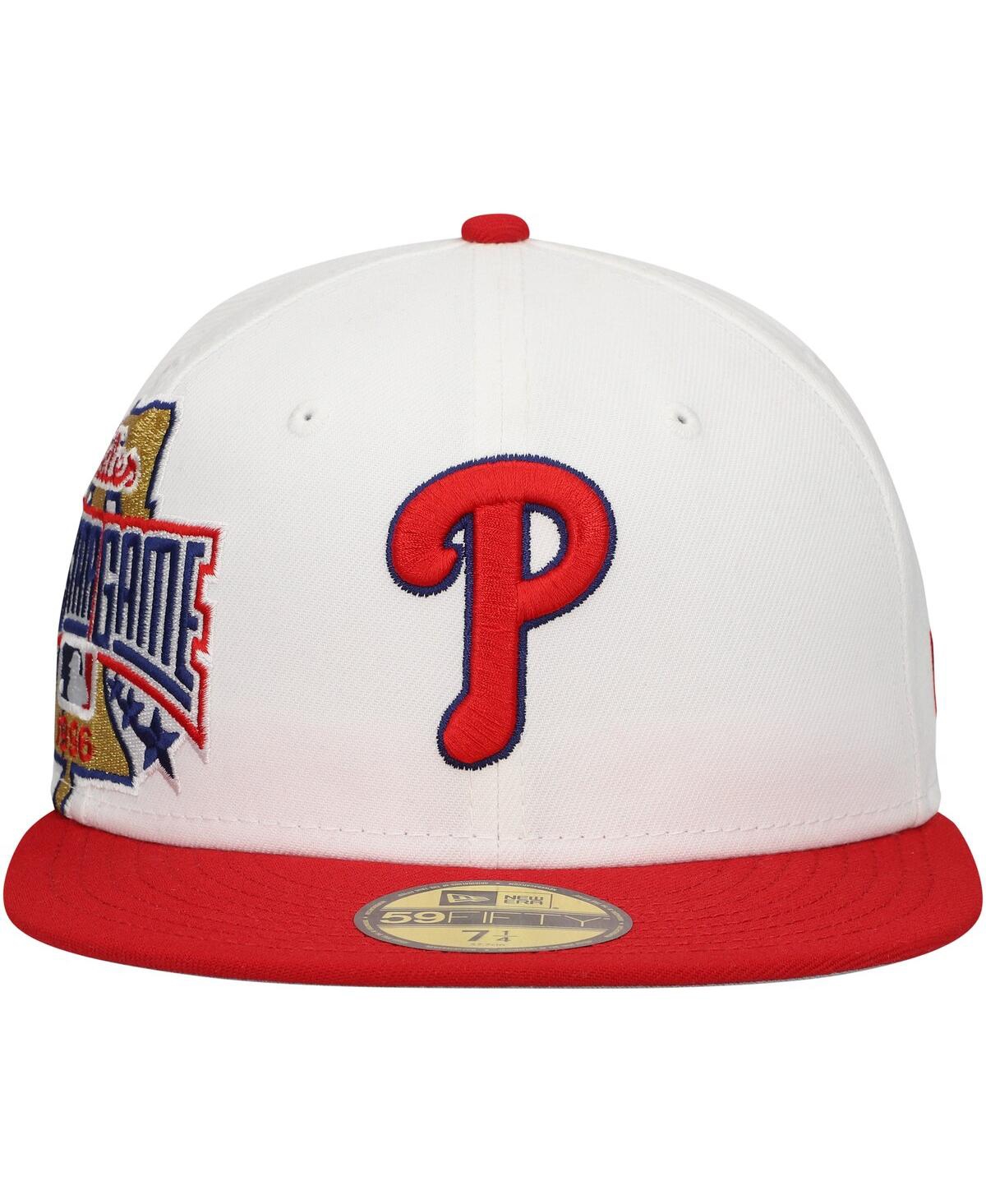 New Era Men's White/red Philadelphia Phillies Major Sidepatch 59fifty Fitted Hat In White,red
