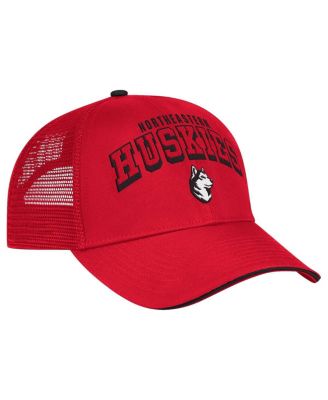 Men's Red Northeastern Huskies Wyatt Primary Team Trucker Adjustable Hat