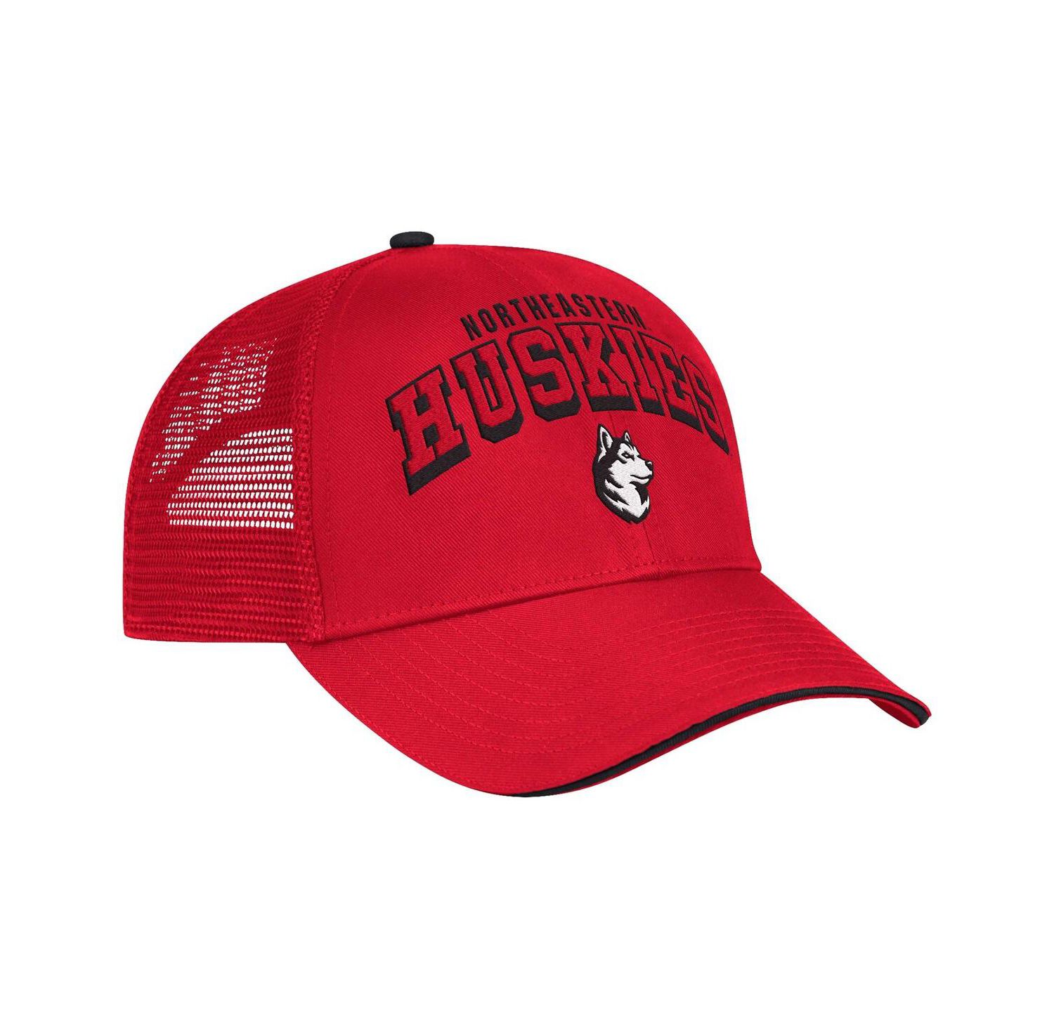Men's Red Northeastern Huskies Wyatt Primary Team Trucker Adjustable Hat