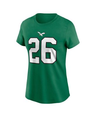 Women's Saquon Barkley Kelly Green Philadelphia Eagles Player Name Number T-Shirt