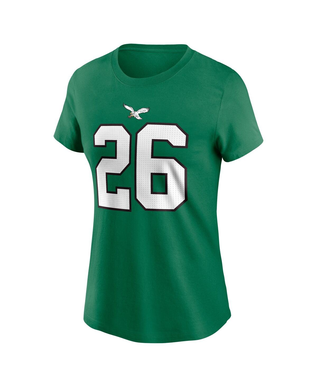 Nike Women's Saquon Barkley Kelly Green Philadelphia Eagles Player Name Number T-shirt In Kelly Green