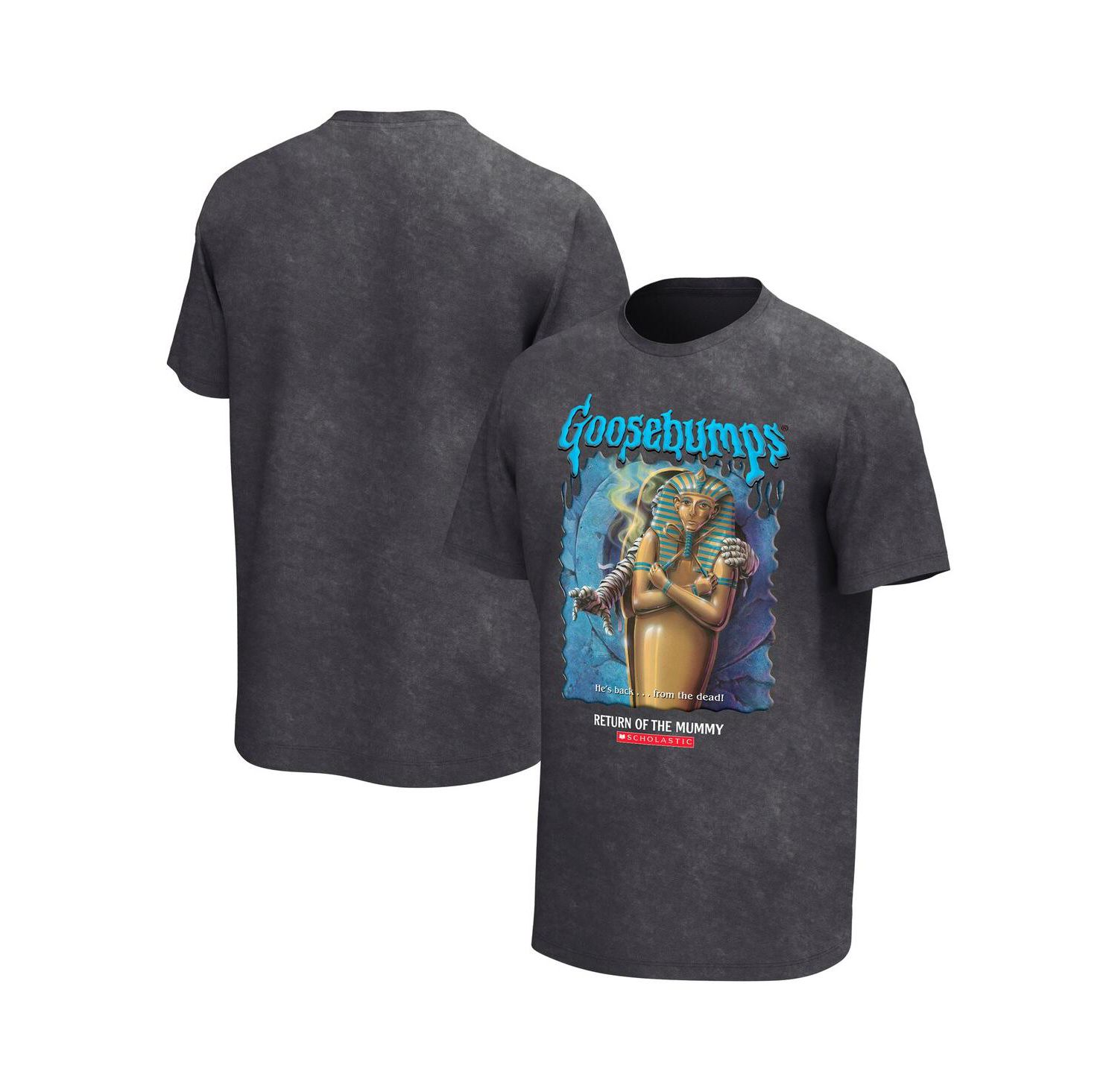Men's Charcoal Goosebumps Return of the Mummy Washed Graphic T-Shirt
