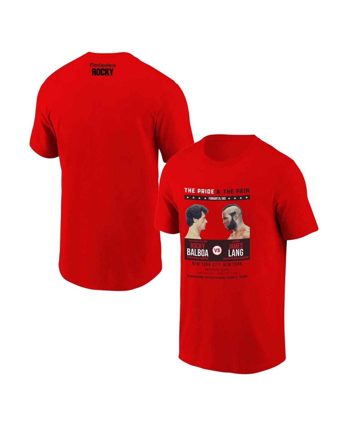 Men's and Women's Red Rocky the Pride the Pain T-Shirt - Red