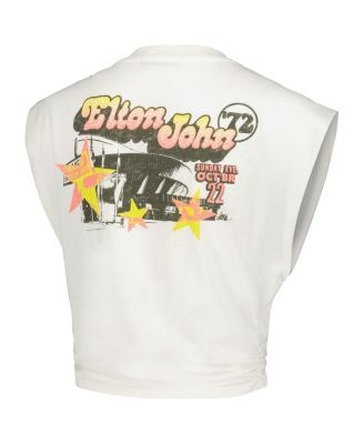 Women's White Elton John Rocket Man Banded '72 Banded T-Shirt