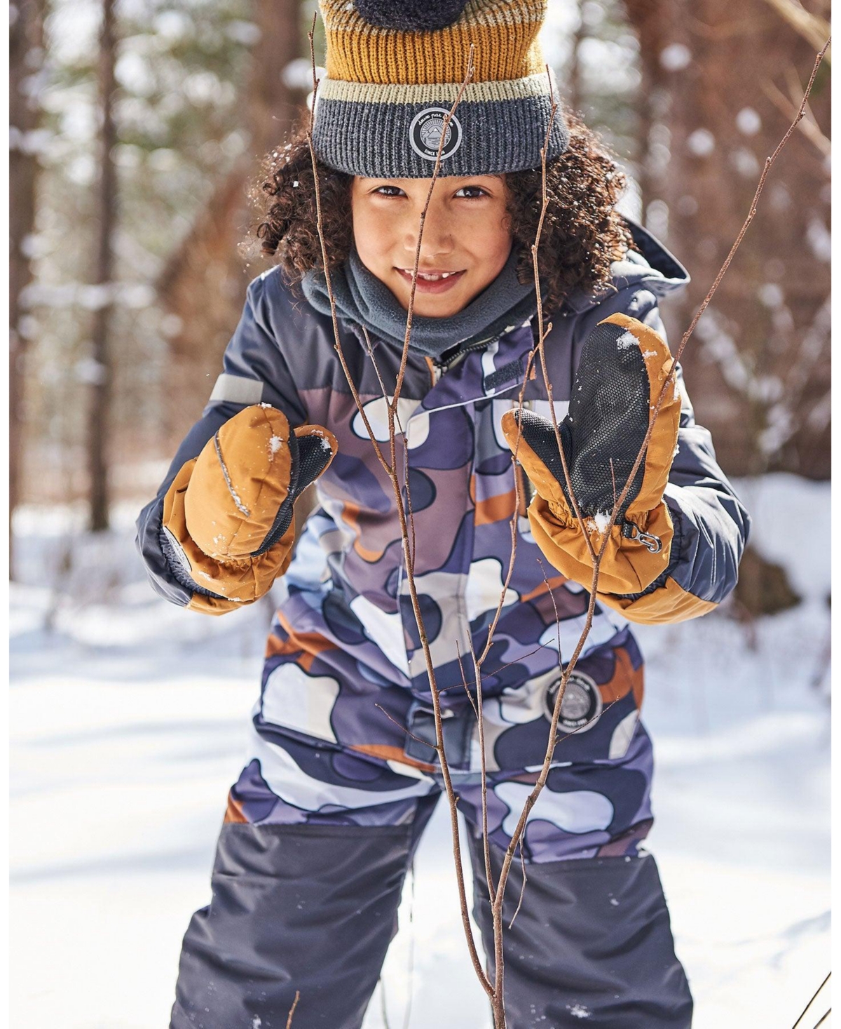 Deux par Deux Boys Solid Mittens- Spice