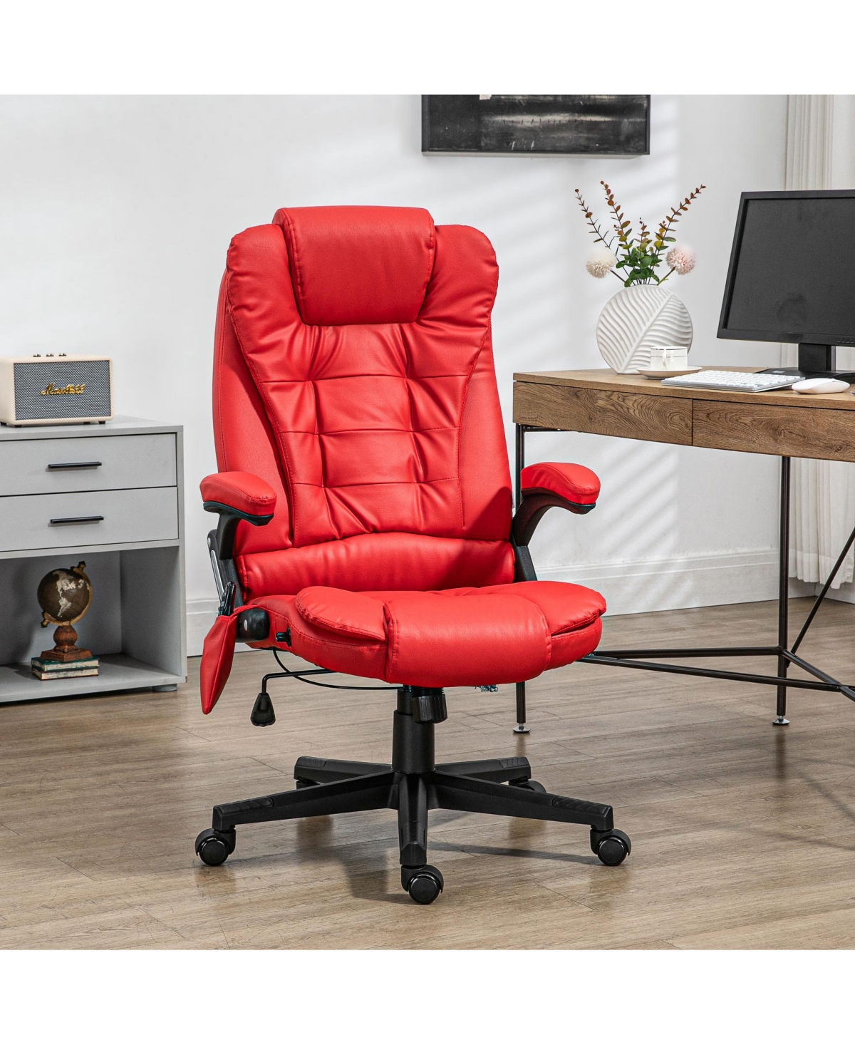 Homcom High-Back Vibration Massage Chair, Heating Office Chair