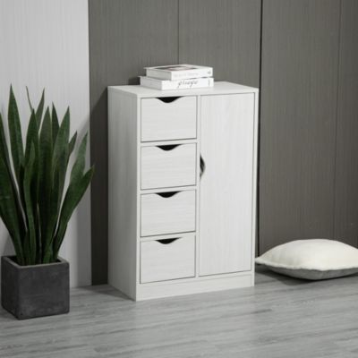 Wooden Storage Cabinet Organizer with 4 Drawers and 1 Shelf,