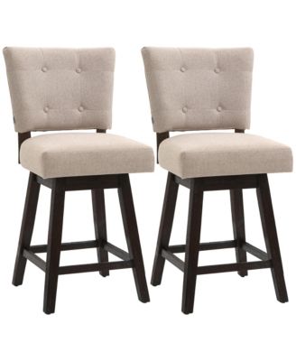 Set of 2 Bar Counter Stool Chairs with Cushioned Back,