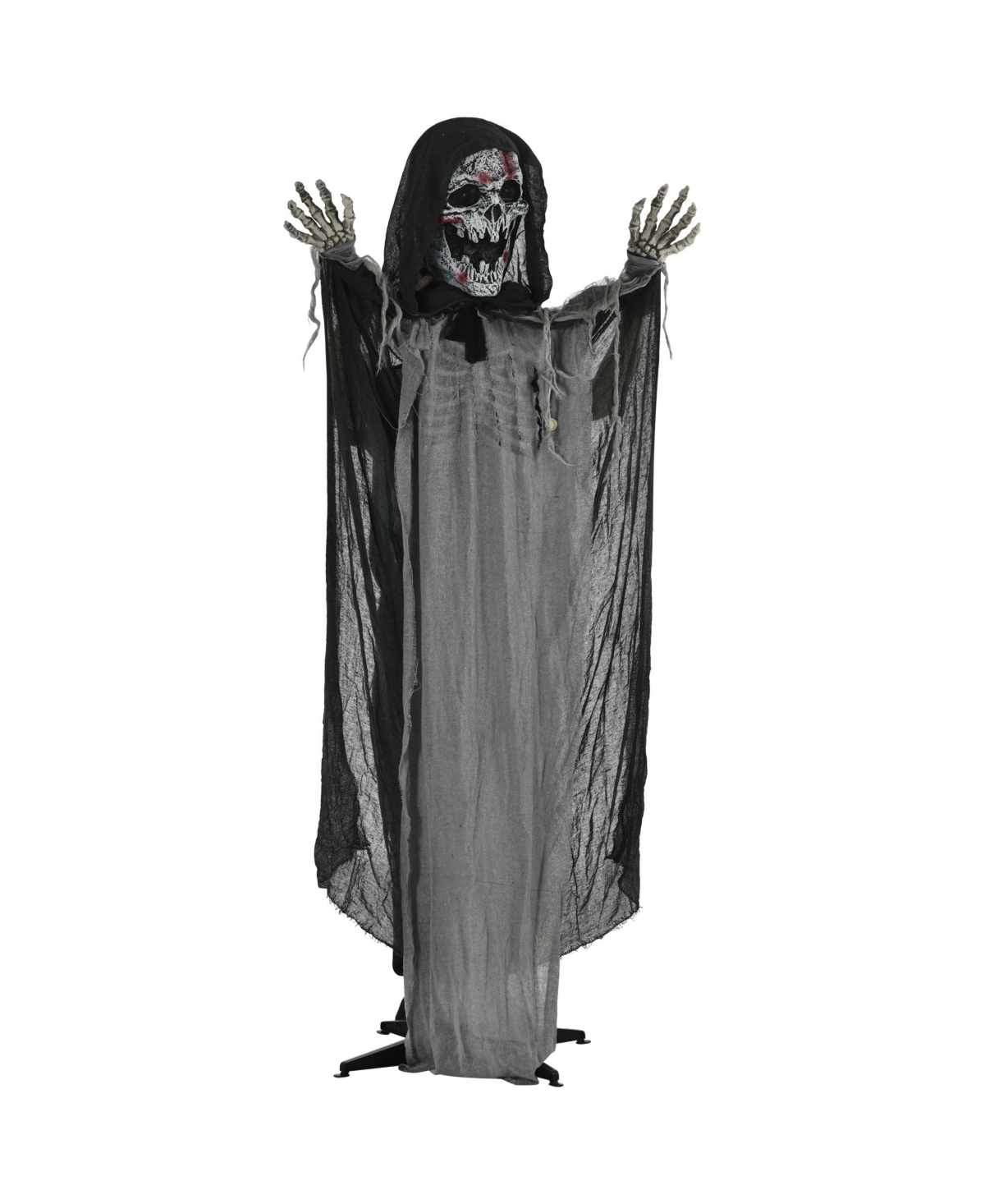 Outsunny Outdoor Halloween Decorations Skeleton Witch, Life Size Animated Prop