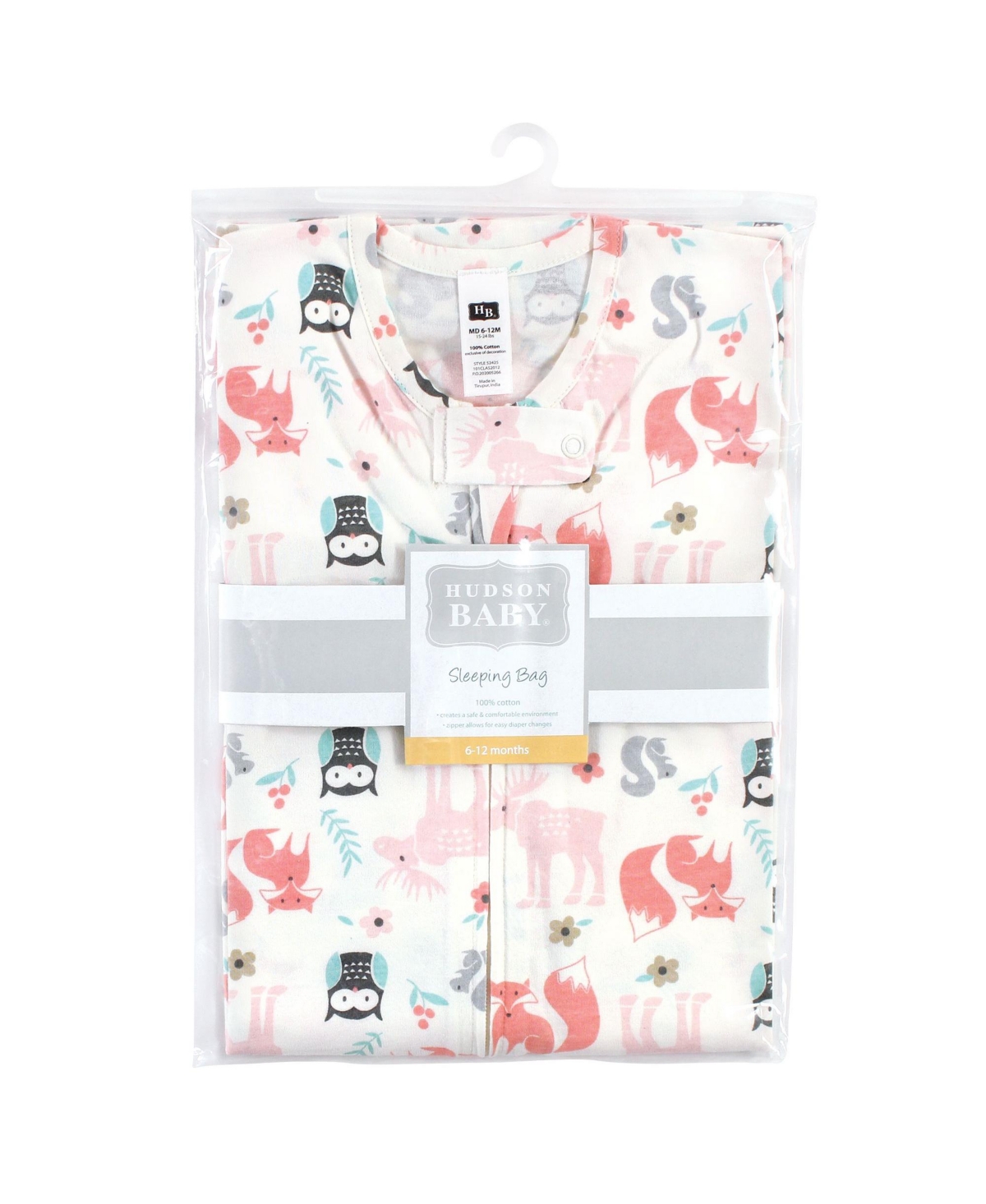 Hudson Baby Baby Girls Cotton Sleeveless Wearable Sleeping Bag, Sack, Blanket Forest