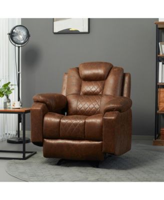 Overstuffed Manual Recliner Seat w/Thick Sponge Padded Headrest & Armrest