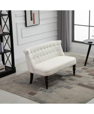Armless Loveseat w/Button Tufted Design for Living Room,
