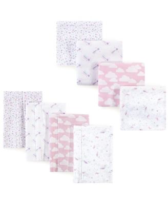 Cotton Flannel Burp Cloths and Receiving Blankets, 8-Piece