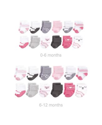 Grow with Me Cotton Terry Socks, Bear, 0-6 and