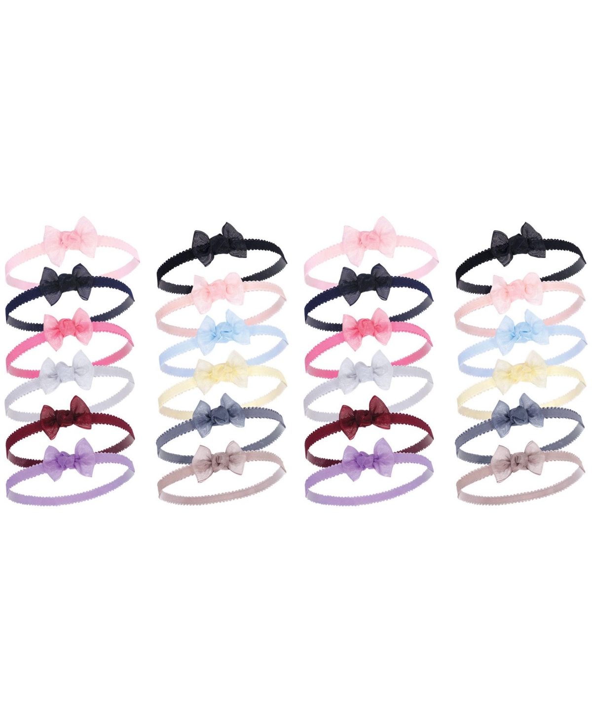 Hudson Baby Baby Girls Hudson Cotton and Synthetic Headbands Bundle Set, Navy, 0-24 Months