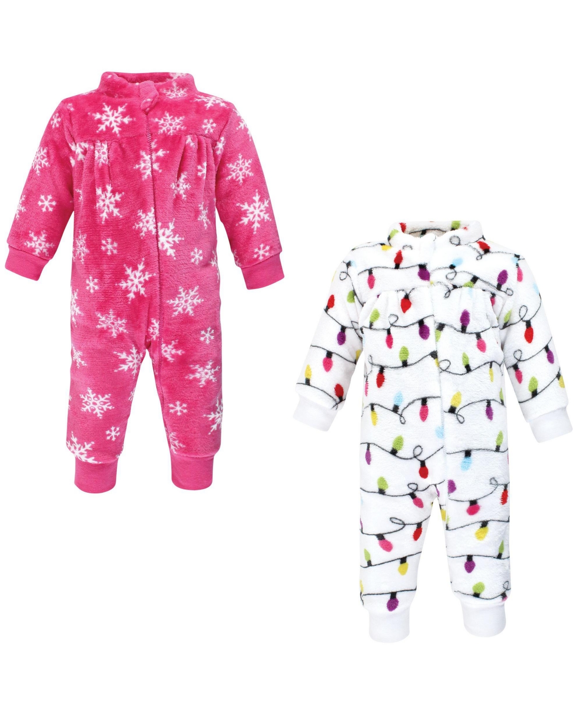 Hudson Baby Baby Girls Hudson Plush Jumpsuits - Pink christmas lights