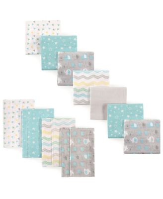 Cotton Flannel Burp Cloths and Swaddle Wraps, 11-Count