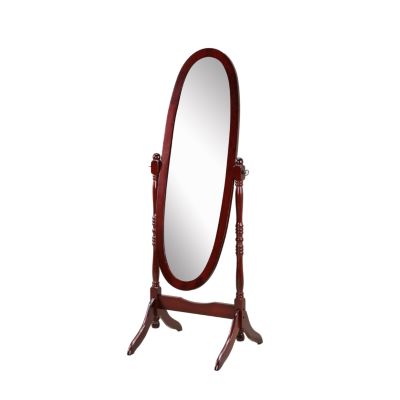 Streamdale Traditional Queen Anna Style Wood Floor Cheval Mirror, Cherry Finish