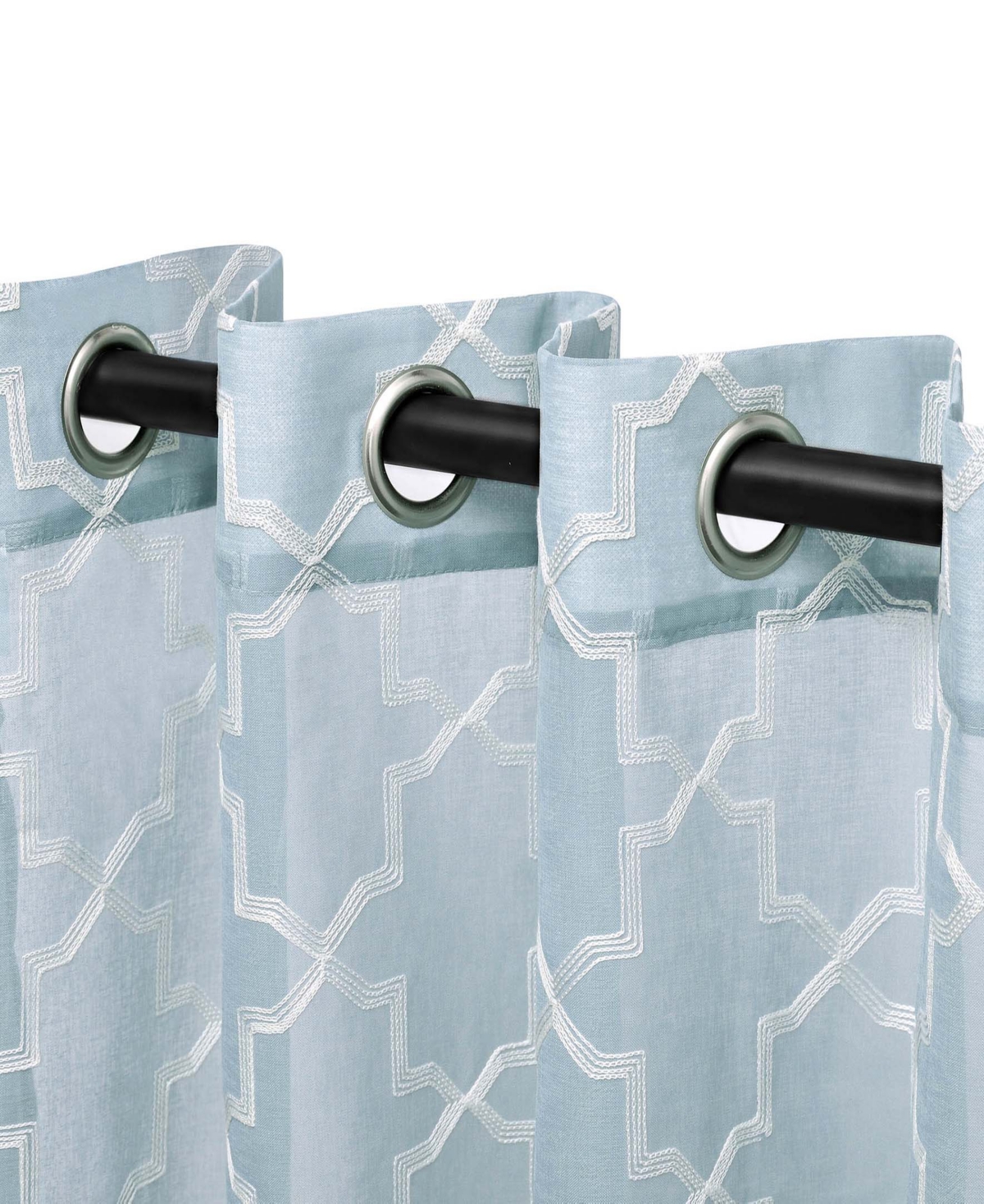 Superior Quatrefoil Modern Geometric Window Curtain Panel Set with Grommet Header, 52 X 108