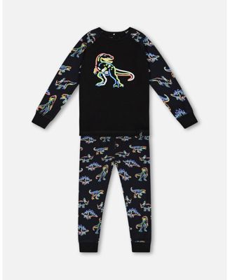 Deux Par Deux Organic Cotton One Piece Pajama - Printed Mechanical